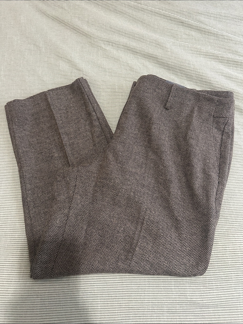 Talbots Women's Straight Leg Pants in Brown Herringbone